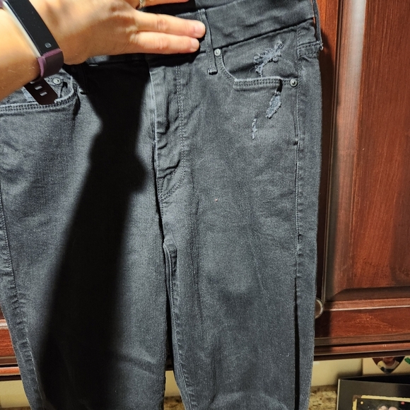 MOTHER The Looker Ankle Fray Black Distressed Denim Skinny Jeans Size 27 - Picture 11 of 15